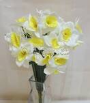 Нарцисс искусственный куст (бело-желтый)