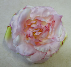 Роза искусственная винтаж головка (розово-зеленая)