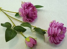 Роза искусственная пионовидная ветка (розовая)