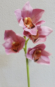 Орхидея искусственная цимбидиум латекс ветка (розовая)