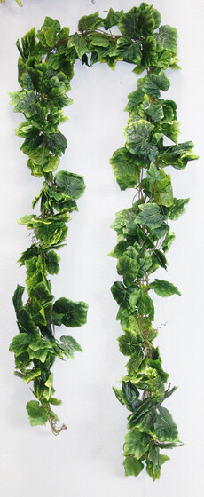 Лиана искусственная гирлянда лист винограда (зеленая)