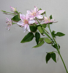 Клематис искусственный с цветами ветка (розовый)