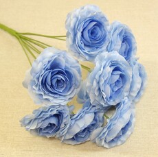 Роза искусственный букет (голубой)