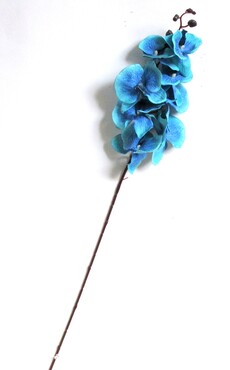 Орхидея искусственная фаленопсис крапина ветка (мятно-голубая)
