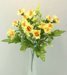 Роза искусственный куст (желтый)