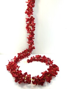 Лиана искусственная гирлянда из цветов гортензии (красная)