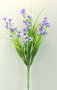 Трава искусственная шалфей куст (с осокой фиолетовый)