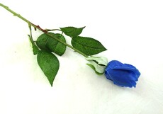 Роза искусственная ветка (синяя)