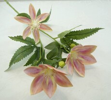 Клематис искусственный с цветами ветка (розовая)