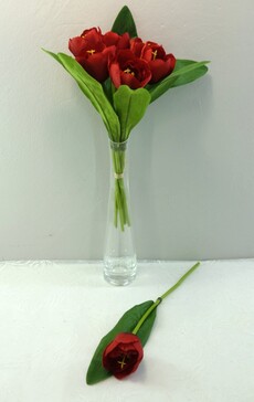Тюльпан искусственный ветка (красный)