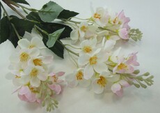 Яблоневый цвет искусственная ветка (бело-розовая)