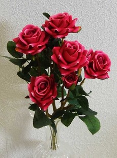 Роза искусственный куст (розовая)