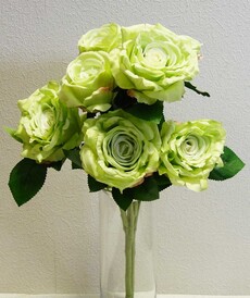 Роза искусственная крупная букет (зеленая)