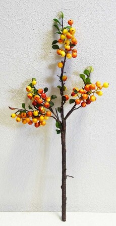 Ветка искусственная с ягодами (голубика (желтый)