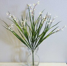 Трава искусственная осока с цветами (белая )