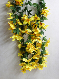 Орхидея искусственная ампельный куст (желтая)