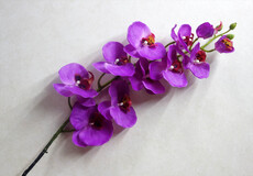 Орхидея искусственная фаленопсис латекс ветка (сиреневая)