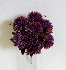 Хризантема искусственная семь веток букет (фиолетовая)