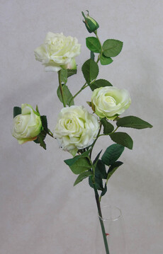 Роза искусственная real touch ветка (белая)