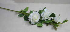 Роза искусственная ветка три цветка (белая)