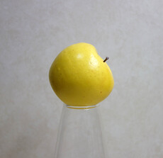 Яблоко искусственное круглое муляж (желтое)
