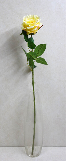 Роза искусственная ветка (желтая)