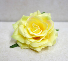 Роза искусственная головка (желтый)