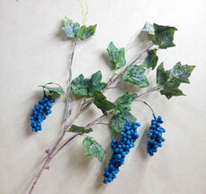 Ягодная ветка искусственная виноград (голубой)