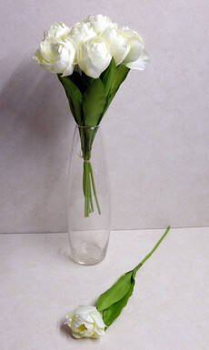 Тюльпан искусственный ветка (белый)