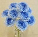 Роза искусственный букет (голубой)