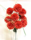 Хризантема шар искусственный куст (красный)