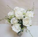 Роза искусственный букет (белый)
