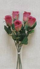 Роза искусственная связка (розовая)