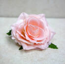 Роза искусственная головка (бледно-розовый)