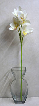 Орхидея искусственная ветка (цимбидиум,белая)