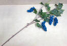 Ветка искусственная с виноградом (голубая)